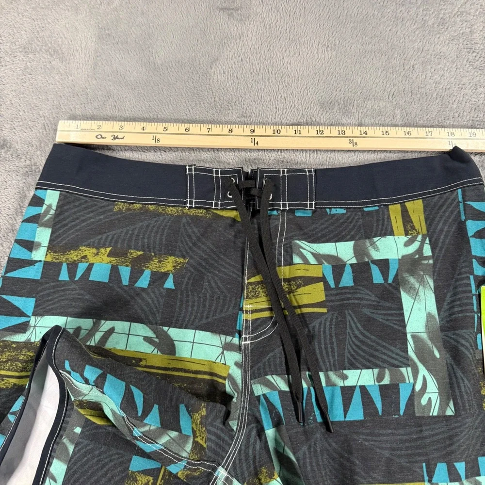 Quiksilver Gregg Kaplan Blank Canvas‎ Board Shorts Mens 36 Black Teal NWT